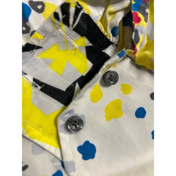 Kenneth Cole New York Men’s Large Button Down Shirt Paint Splatter Print - Picture 3 of 7